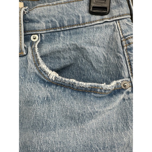 Universal Thread Denim Mini Skirt Women's Size 4 Light Wash Raw Hem Cotton - Picture 3 of 5